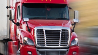 Red 18 wheeler truck
