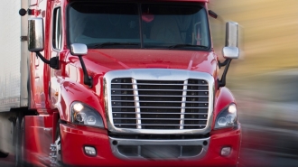 Red 18 wheeler truck