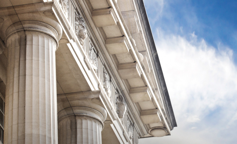 Courthouse column and roof